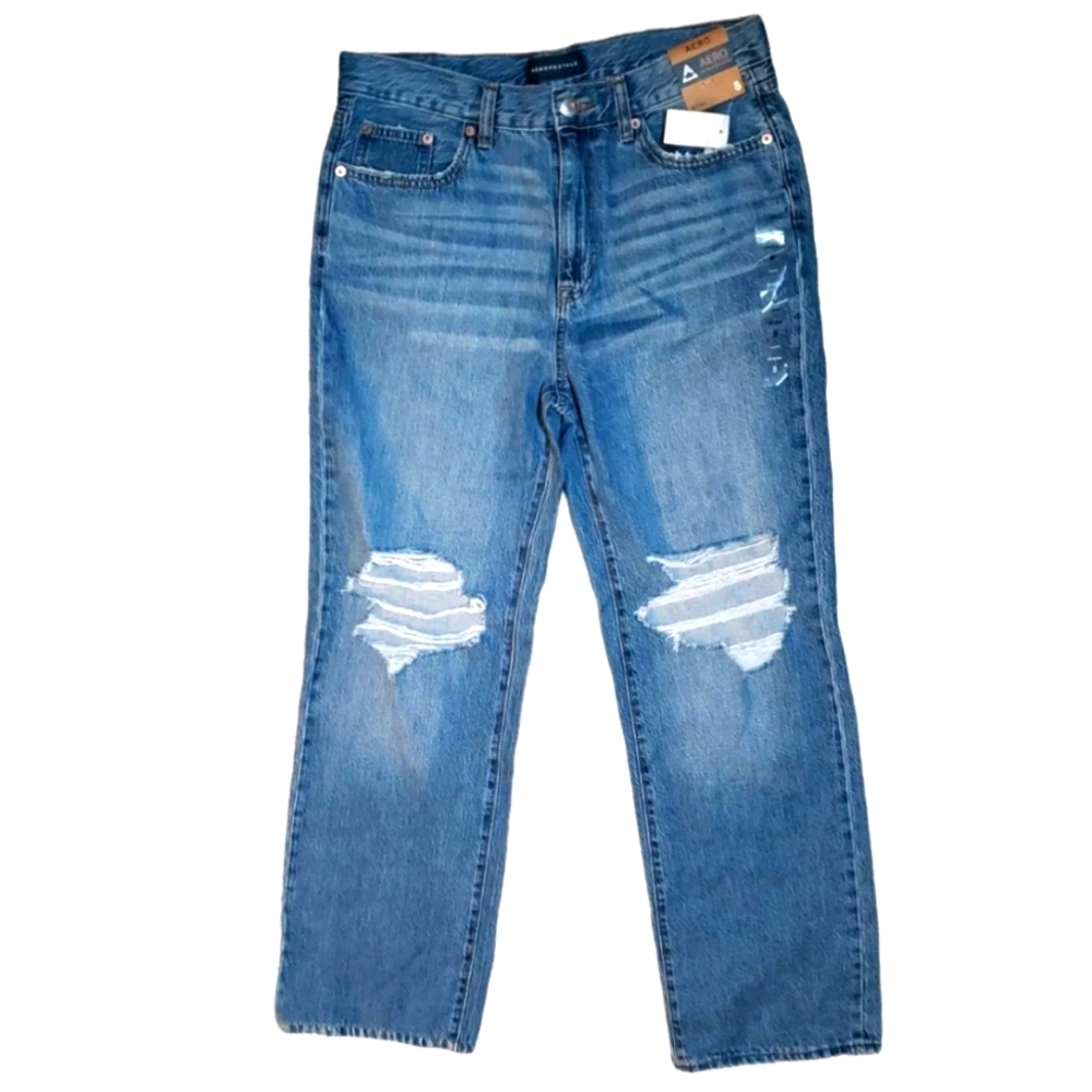 Aeropostale AERO Skater Distressed Destroyed Jeans size 8